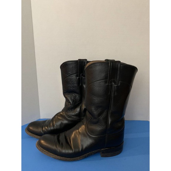 Justin Boots Shoes Justin Black Leather Womens 65c Western Cowboy